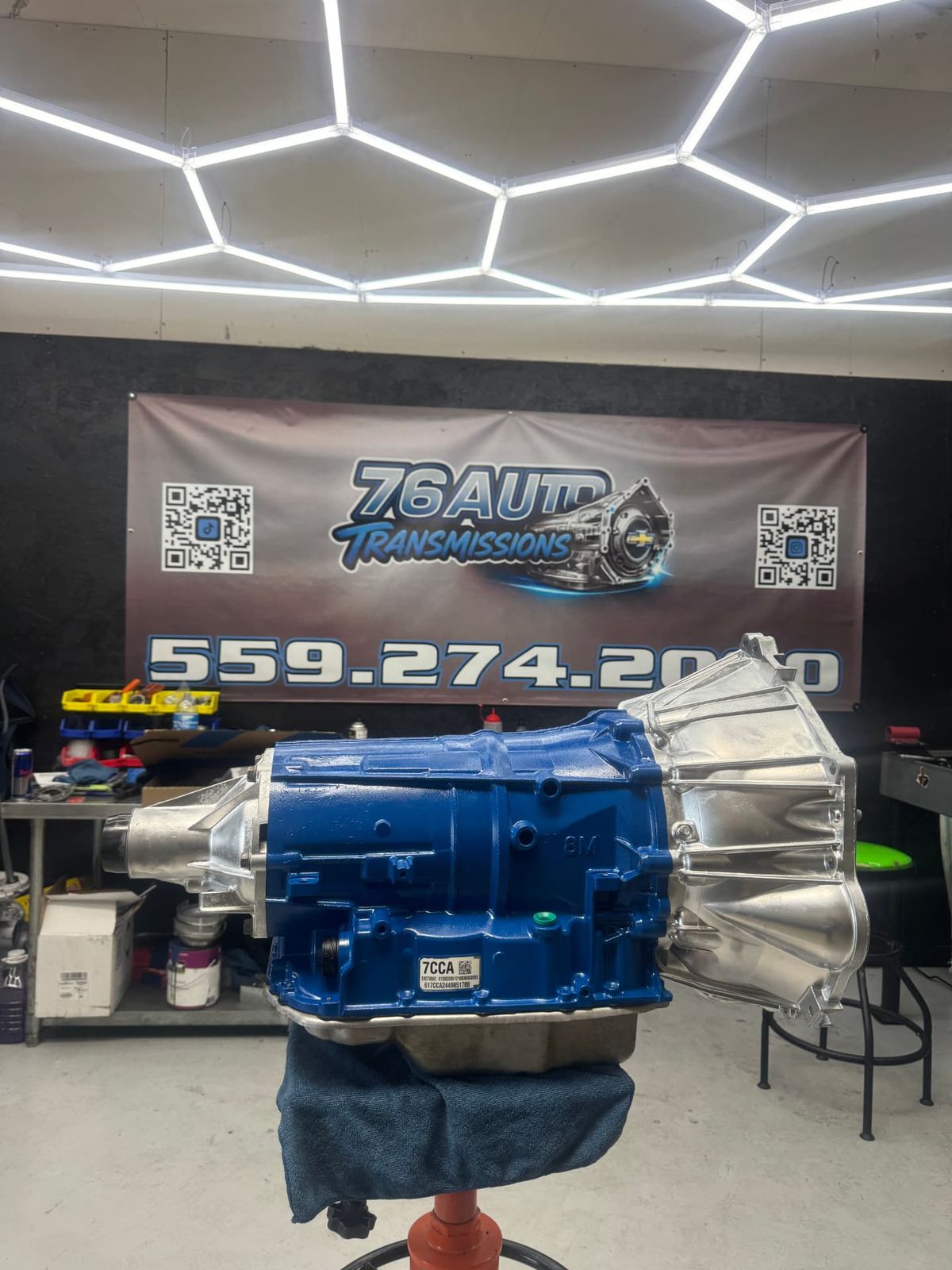 Rebuilt transmission in the 76Auto shop